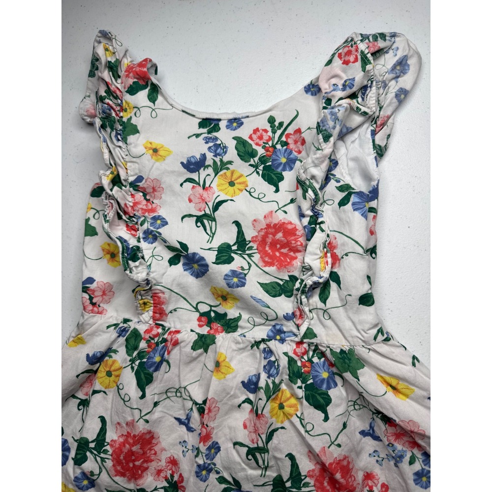 btween Girls Floral Ruffle Bow‎ Back Dress White Size 6X - Picture 4 of 9